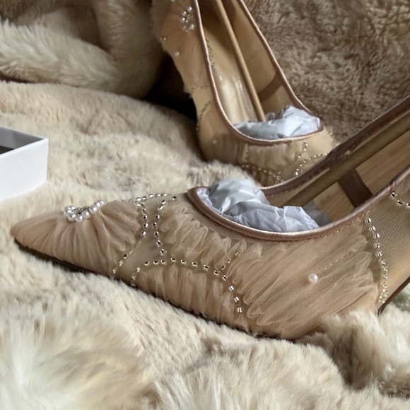 Betsey Johnson Nude Embellished Heels - Picture 2 of 7